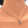 Oro Laminado Pendant Necklace, Gold Filled Style Dolphin Design, with White Cubic Zirconia, Polished, Golden Finish, 04.156.0152.20 (02 MM Thickness, 20 Inches Length)