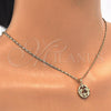 Oro Laminado Pendant Necklace, Gold Filled Style Dolphin Design, with White Cubic Zirconia, Polished, Golden Finish, 04.156.0154.20 (02 MM Thickness, 20 Inches Length)