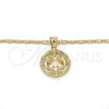 Oro Laminado Pendant Necklace, Gold Filled Style Dolphin Design, with White Cubic Zirconia, Polished, Golden Finish, 04.156.0154.20 (02 MM Thickness, 20 Inches Length)