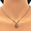 Oro Laminado Pendant Necklace, Gold Filled Style Dolphin Design, with White Cubic Zirconia, Polished, Golden Finish, 04.156.0155.20 (02 MM Thickness, 20 Inches Length)