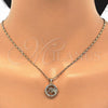 Oro Laminado Pendant Necklace, Gold Filled Style Dolphin Design, with White Cubic Zirconia, Polished, Golden Finish, 04.156.0156.20 (02 MM Thickness, 20 Inches Length)