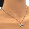 Oro Laminado Pendant Necklace, Gold Filled Style Dolphin Design, with White Cubic Zirconia, Polished, Golden Finish, 04.156.0156.20 (02 MM Thickness, 20 Inches Length)