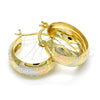 Oro Laminado Small Hoop, Gold Filled Style Owl and Elephant Design, Polished, Tricolor, 02.106.0032.1.20