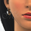 Oro Laminado Small Hoop, Gold Filled Style Elephant Design, Polished, Tricolor, 02.106.0033.1.20