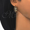 Oro Laminado Small Hoop, Gold Filled Style Dolphin Design, Polished, Golden Finish, 02.106.0034.20
