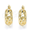 Oro Laminado Small Hoop, Gold Filled Style Dolphin Design, Polished, Golden Finish, 02.106.0034.20