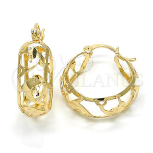 Gold Filled Hoop Earrings — Small Hoop Dolphin Design Polished 02. — main product view — SKU 122397 | Oro Laminado aretes de aro — Small Hoop Dolphin diseño pulido 02. — SKU 122397