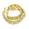 Oro Laminado Fancy Bracelet, Gold Filled Style Heart Design, Polished, Golden Finish, 03.100.0047.08 (07 MM Thickness, 8 Inches Length)
