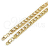 Oro Laminado Fancy Bracelet, Gold Filled Style Heart Design, Polished, Golden Finish, 03.100.0047.08 (07 MM Thickness, 8 Inches Length)
