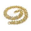 Oro Laminado Fancy Bracelet, Gold Filled Style Flower Design, Diamond Cutting Finish, Golden Finish for wholesale, additional product view 5
