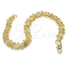 Oro Laminado Fancy Bracelet, Gold Filled Style Flower Design, Diamond Cutting Finish, Golden Finish for wholesale, additional product view 6