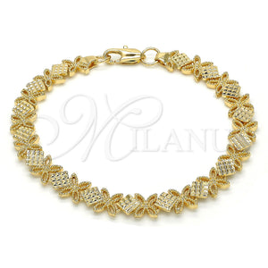 Gold Filled Bracelet — Fancy Bracelet Flower Design Diamond Cutting 03. 08 — main product view — SKU 122403 | Oro Laminado brazalete — elegante Bracelet flor diseño Diamond Cutting 03. 08 — SKU 122403