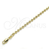 Oro Laminado Basic Necklace, Gold Filled Style Ball Design, Diamond Cutting Finish, Golden Finish, 04.213.0137.18 (03 MM Thickness, 18 Inches Length)