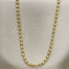 Oro Laminado Basic Necklace, Gold Filled Style Ball Design, Diamond Cutting Finish, Golden Finish, 04.213.0137.18 (03 MM Thickness, 18 Inches Length)
