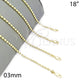 Oro Laminado Basic Necklace, Gold Filled Style Ball Design, Diamond Cutting Finish, Golden Finish, 04.213.0137.18 (03 MM Thickness, 18 Inches Length)