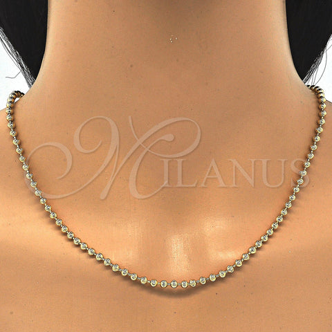 Oro Laminado Basic Necklace, Gold Filled Style Diamond Cutting Finish, Golden Finish, 04.213.0137.20 (03 MM Thickness, 20 Inches Length)