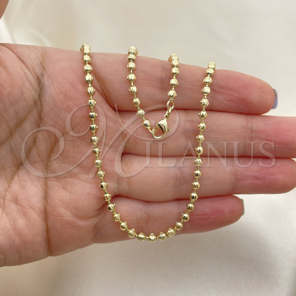 Gold Filled Necklace — Basic Necklace Diamond Cutting 04. 03 MM Thickness — alternate product view — SKU 122406 | Oro Laminado collar — básico Necklace Diamond Cutting 04. 03 MM Thickness — SKU 122406