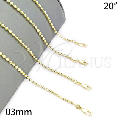 Oro Laminado Basic Necklace, Gold Filled Style Diamond Cutting Finish, Golden Finish, 04.213.0137.20 (03 MM for wholesale, main product view