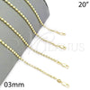 Oro Laminado Basic Necklace, Gold Filled Style Diamond Cutting Finish, Golden Finish, 04.213.0137.20 (03 MM Thickness, 20 Inches Length)