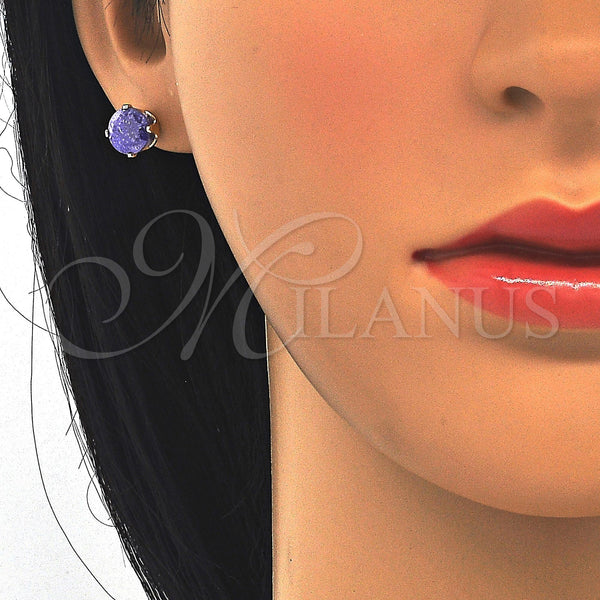 Gold Filled Ring — Stud Earring with Amethyst Cubic Zirconia Polished 5. — alternate product view — SKU 122451 | Oro Laminado anillo — Stud Earring with Amethyst Cubic Zirconia pulido 5. — SKU 122451