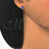 Oro Laminado Stud Earring, Gold Filled Style with Amethyst Cubic Zirconia, Polished, Golden Finish, 5.128.166 for wholesale, additional product view 3