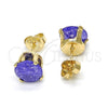 Oro Laminado Stud Earring, Gold Filled Style with Amethyst Cubic Zirconia, Polished, Golden Finish, 5.128.166 for wholesale, additional product view 5