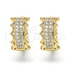 Oro Laminado Small Hoop, Gold Filled Style with White Cubic Zirconia, Polished, Golden Finish, 02.210.0141.15