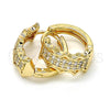 Oro Laminado Small Hoop, Gold Filled Style with White Cubic Zirconia, Polished, Golden Finish, 02.210.0141.15