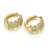 Oro Laminado Small Hoop, Gold Filled Style with White Cubic Zirconia, Polished, Golden Finish, 02.210.0141.15