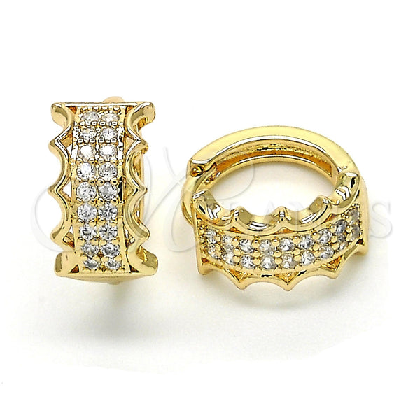 Gold Filled Hoop Earrings — Small Hoop with White Cubic Zirconia Polished 02. — main product view — SKU 122452 | Oro Laminado aretes de aro — Small Hoop with blanco Cubic Zirconia pulido 02. — SKU 122452
