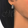 Oro Laminado Huggie Hoop, Gold Filled Style with White Cubic Zirconia, Polished, Two Tone, 02.210.0142.15