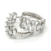 Rhodium Gold Filled Huggie Hoop, with White Cubic Zirconia, Polished, Rhodium Finish, 02.210.0142.1.15