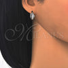 Rhodium Gold Filled Huggie Hoop, Baguette Design, with White Cubic Zirconia, Polished, Rhodium Finish, 02.210.0143.1.15