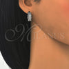 Rhodium Gold Filled Huggie Hoop, with White Cubic Zirconia, Polished, Rhodium Finish, 02.210.0150.1.20