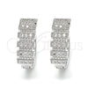 Rhodium Gold Filled Huggie Hoop, with White Cubic Zirconia, Polished, Rhodium Finish, 02.210.0150.1.20