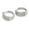 Rhodium Gold Filled Huggie Hoop, with White Cubic Zirconia, Polished, Rhodium Finish, 02.210.0150.1.20