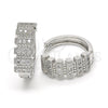 Rhodium Gold Filled Huggie Hoop, with White Cubic Zirconia, Polished, Rhodium Finish, 02.210.0150.1.20