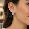 Oro Laminado Huggie Hoop, Gold Filled Style with White Cubic Zirconia, Polished, Two Tone, 02.210.0151.15