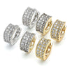 Oro Laminado Huggie Hoop, Gold Filled Style with White Cubic Zirconia, Polished, Two Tone, 02.210.0151.15