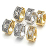 Rhodium Gold Filled Huggie Hoop, with White Cubic Zirconia, Polished, Rhodium Finish, 02.210.0153.1.15
