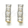 Oro Laminado Huggie Hoop, Gold Filled Style with White Cubic Zirconia, Polished, Two Tone, 02.267.0008.5.15