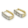 Oro Laminado Huggie Hoop, Gold Filled Style with White Cubic Zirconia, Polished, Two Tone, 02.267.0008.5.15