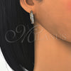 Oro Laminado Huggie Hoop, Gold Filled Style with White Cubic Zirconia, Polished, Two Tone, 02.210.0106.10.25