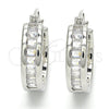 Rhodium Gold Filled Small Hoop, Baguette Design, with White Cubic Zirconia, Polished, Rhodium Finish, 02.99.0009.2.20