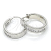 Rhodium Gold Filled Small Hoop, Baguette Design, with White Cubic Zirconia, Polished, Rhodium Finish, 02.99.0009.2.20