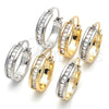 Rhodium Gold Filled Small Hoop, Baguette Design, with White Cubic Zirconia, Polished, Rhodium Finish, 02.99.0009.2.20