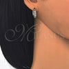 Oro Laminado Huggie Hoop, Gold Filled Style with White Cubic Zirconia, Polished, Two Tone, 02.210.0052.6.20