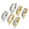 Oro Laminado Huggie Hoop, Gold Filled Style with White Cubic Zirconia, Polished, Two Tone, 02.210.0052.6.20