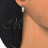 Oro Laminado Huggie Hoop, Gold Filled Style with White Cubic Zirconia, Polished, Two Tone, 02.210.0155.20