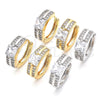 Oro Laminado Huggie Hoop, Gold Filled Style with White Cubic Zirconia, Polished, Two Tone, 02.210.0155.20
